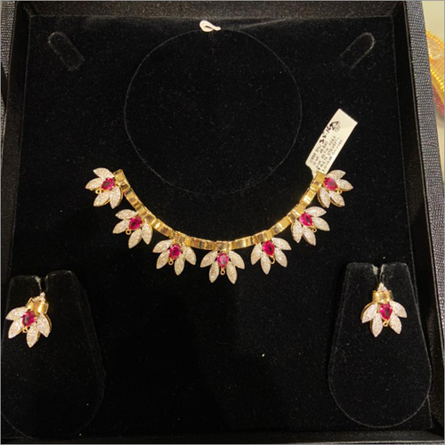Diamond And Ruby Necklace Set