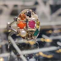 Natural Navratna Ring Gold And Silver