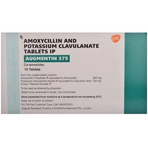 375mg Amoxycillin And Potassium Clavunate Tablet Expiration Date: 2 Years