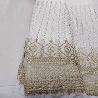 Viscose Georgette Sequence & Jari Embroidery Work Fabric