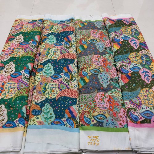 Pure Silk Jari Embroidery And Printed Work Fabric