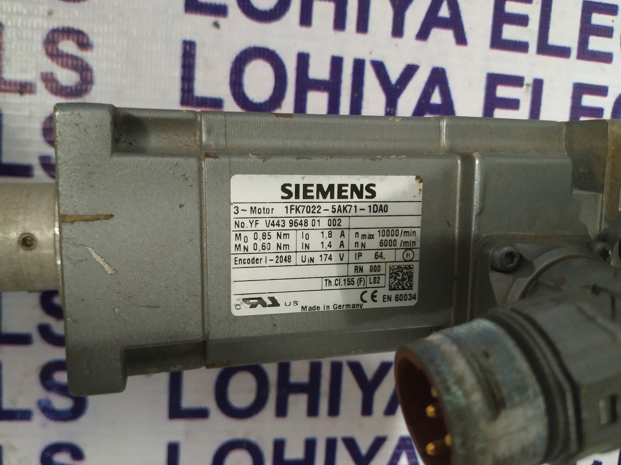 SIEMENS SERVO MOTOR 1FK7022-5AK71-1DA0