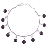 Garnet Natural Gemstone Round 925 Sterling Solid Silver Handmade Anklet