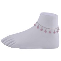 Garnet Natural Gemstone Round 925 Sterling Solid Silver Handmade Anklet