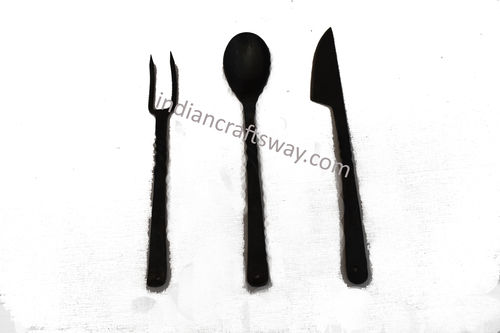 Viking Handmade Cutlery Set - Color: Black