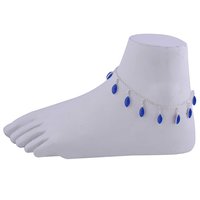Amethyst Natural Gemstone Marquise 925 Sterling Solid Silver Handmade Anklet