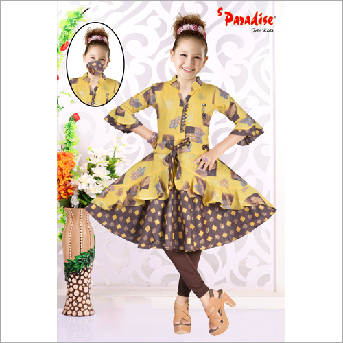 Printed Western Frock With Pant With Mask