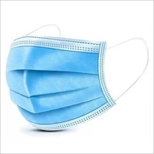 3 Ply Non Woven With Nose Pin Mask - Non-Woven Fabric, Easy to Fold, Soft & Comfortable, Durable Ear Hook, Blue Color