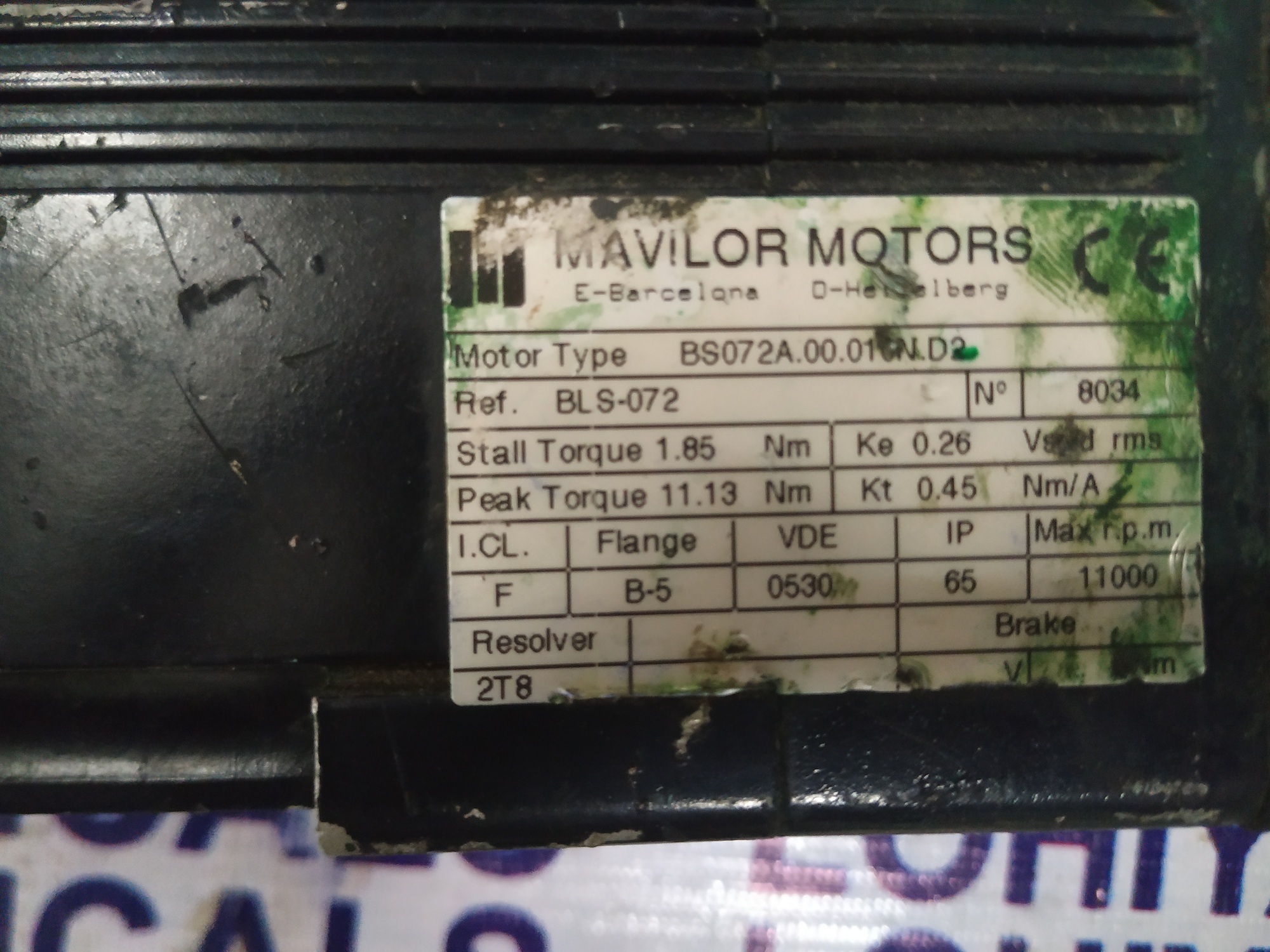 MAVILOR SERVO MOTOR BS072A.00.010N.D2
