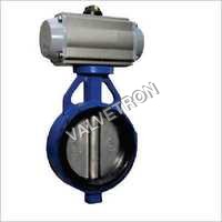 Pneumatic Operated Butterfly Valve - Color: Blue