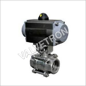 Pneumatic Actuator Operated Ball Valve With Screwed End