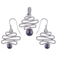 Rainbow Natural Gemstone Round 925 Sterling Solid Silver Handmade Earrings & Pendant Set