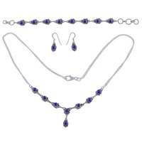 Rainbow Natural Round Multistone 925 Sterling Solid Silver Handmade Jewellery Set