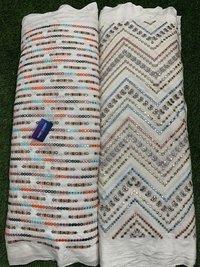 Multi Color Cotton Embroidery Fabric