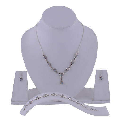 Rainbow Natural Round Multistone 925 Sterling Solid Silver Handmade Jewellery Set