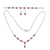 Rainbow Natural Round Multistone 925 Sterling Solid Silver Handmade Jewellery Set
