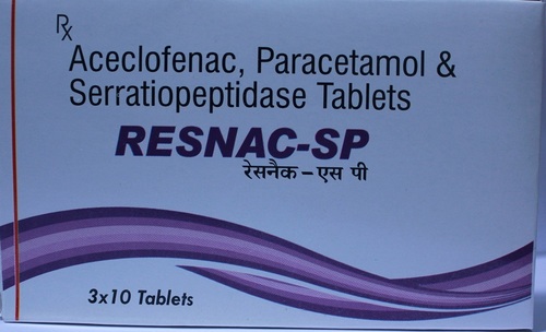 Aceclofenac, Paracetamol Serratiopeptidase Tablets