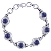 Black Onyx Natural Gemstone 925 Sterling Solid Silver Round Cabochon Handmade Bracelet
