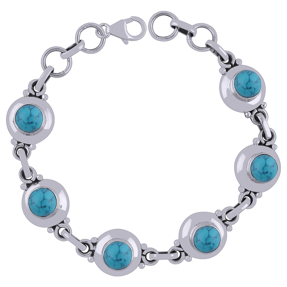 Black Onyx Natural Gemstone 925 Sterling Solid Silver Round Cabochon Handmade Bracelet