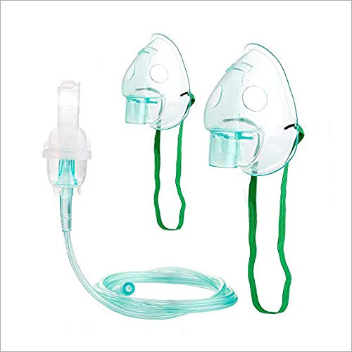 Nebulizer Mask - PVC Material, Adult Size, Green Color, 1.8m Tube Length, 50g Weight | Ethylene Oxide Sterilization, Respiratory Medication Delivery