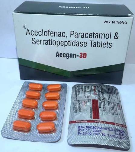 Aceclfenac, Paracetamol Serratiopeptidase Tablets