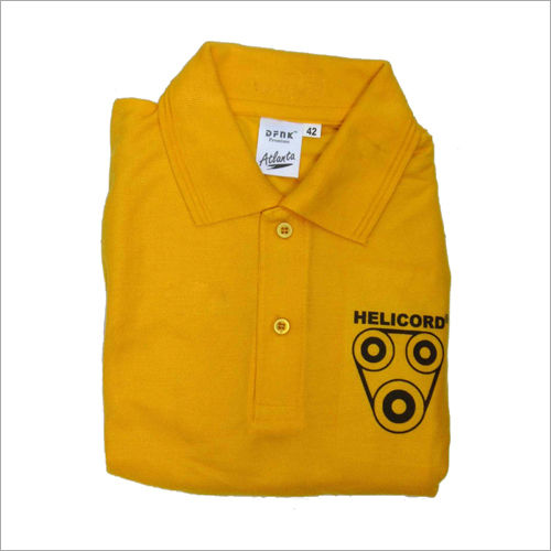 Yellow Cotton Collar T Shirt