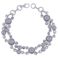 Garnet Natural Gemstone 925 Sterling Solid Silver Round Cabochon Handmade Bracelet