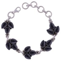 Rainbow Natural Gemstone 925 Sterling Solid Silver Drop Cabochon Handmade Bracelet