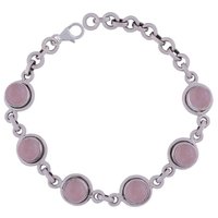 Rainbow Natural Gemstone 925 Sterling Solid Silver Round Cabochon Handmade Bracelet
