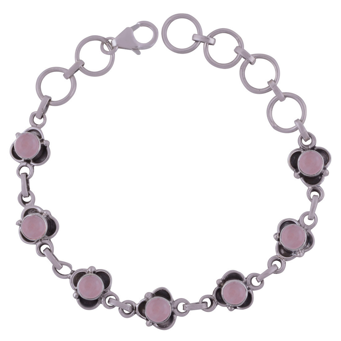 Lapis Natural Gemstone 925 Sterling Solid Silver Round Cabochon Handmade Bracelet