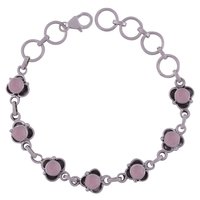 Lapis Natural Gemstone 925 Sterling Solid Silver Round Cabochon Handmade Bracelet