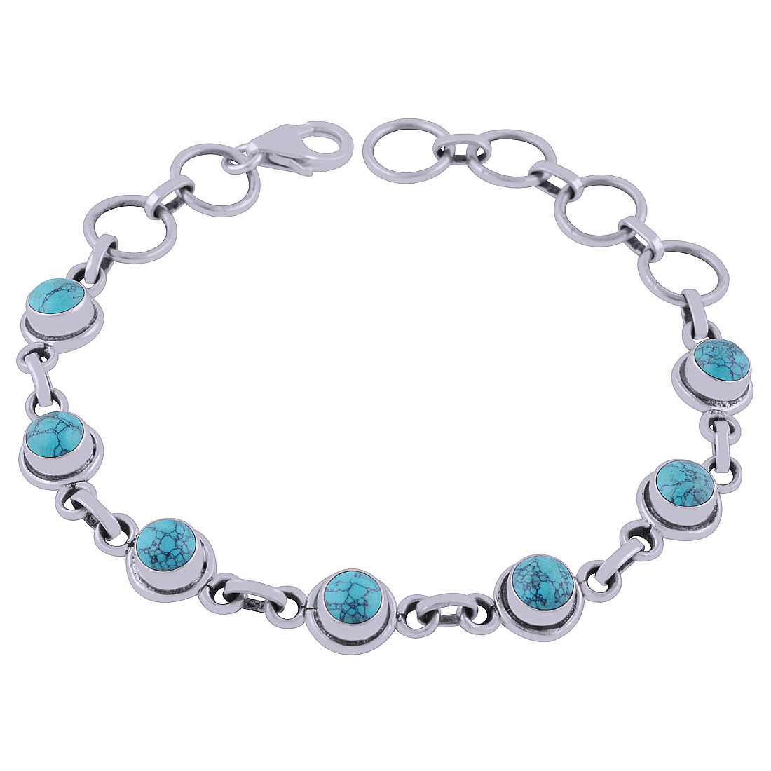 Black Onyx Natural Gemstone 925 Sterling Solid Silver Round Cabochon Handmade Bracelet