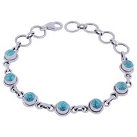 Black Onyx Natural Gemstone 925 Sterling Solid Silver Round Cabochon Handmade Bracelet