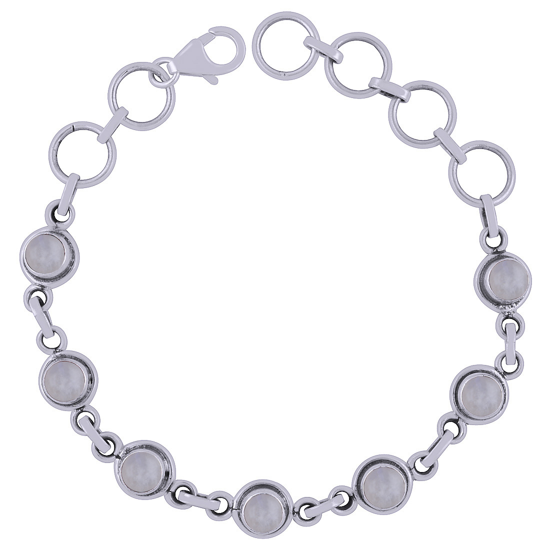 Black Onyx Natural Gemstone 925 Sterling Solid Silver Round Cabochon Handmade Bracelet