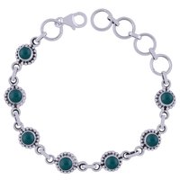 Amethyst Natural Gemstone 925 Sterling Solid Silver Round Cabochon Handmade Bracelet