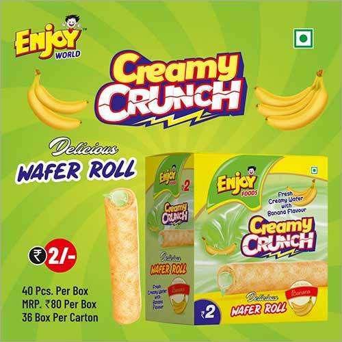 Banana Flavour Creamy Crunch Wafer Roll