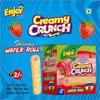 Strawberry Flavour Creamy Crunch Wafer Roll