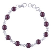 Labradorite Natural Gemstone 925 Sterling Solid Silver Round Cabochon Handmade Bracelet