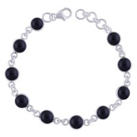 Labradorite Natural Gemstone 925 Sterling Solid Silver Round Cabochon Handmade Bracelet