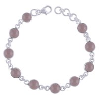 Labradorite Natural Gemstone 925 Sterling Solid Silver Round Cabochon Handmade Bracelet