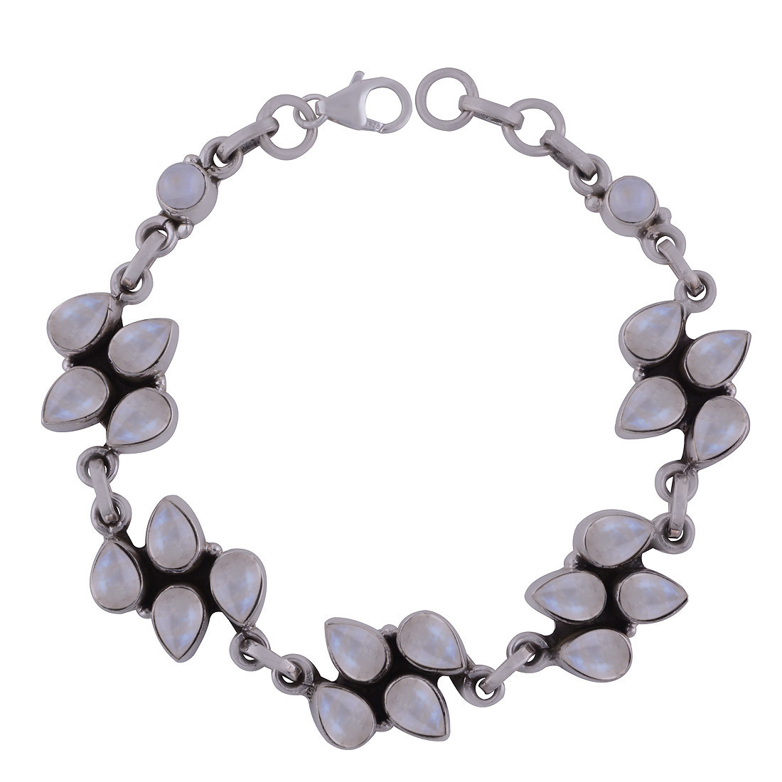 Black Onyx Natural Gemstone 925 Sterling Solid Silver Round Cabochon Handmade Bracelet