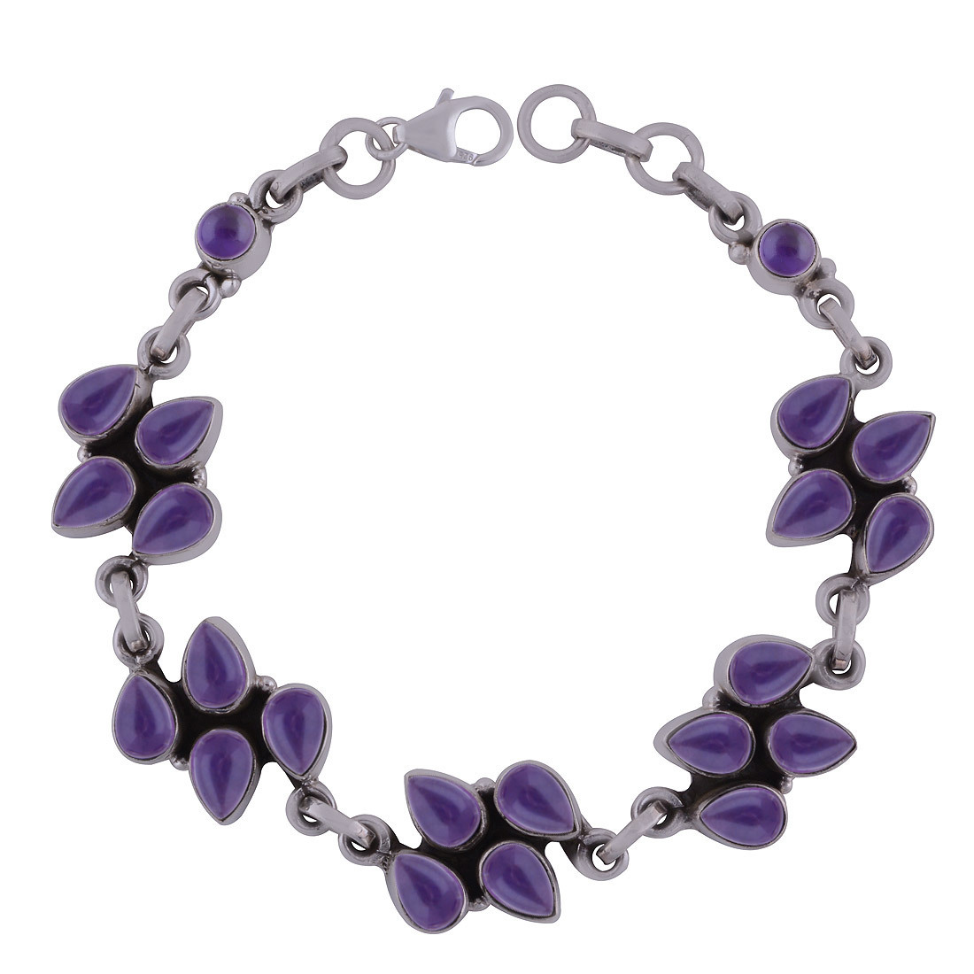 Black Onyx Natural Gemstone 925 Sterling Solid Silver Round Cabochon Handmade Bracelet