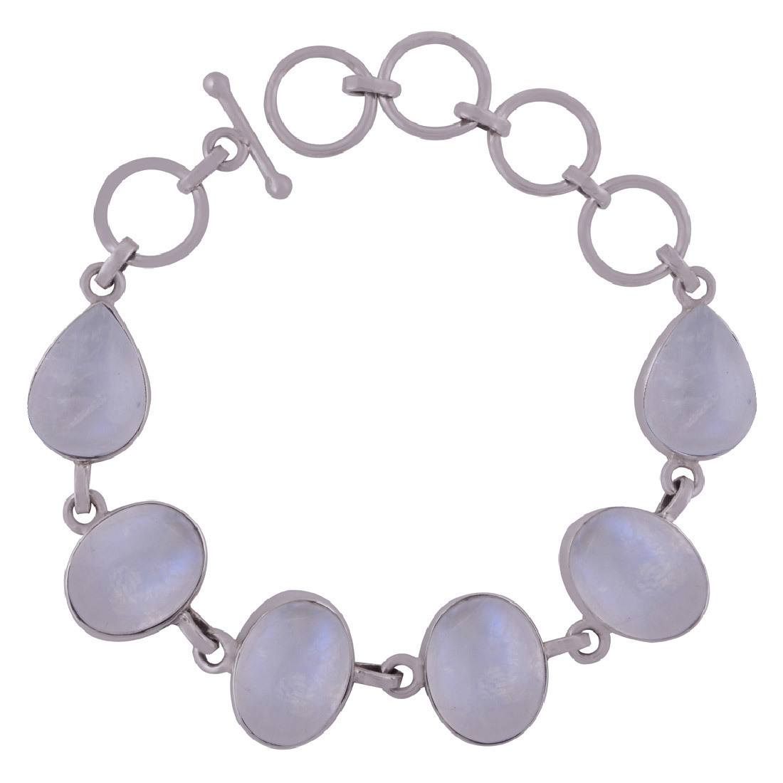 Amethyst Natural Gemstone 925 Sterling Solid Silver Oval/pear Cabochon Handmade Bracelet