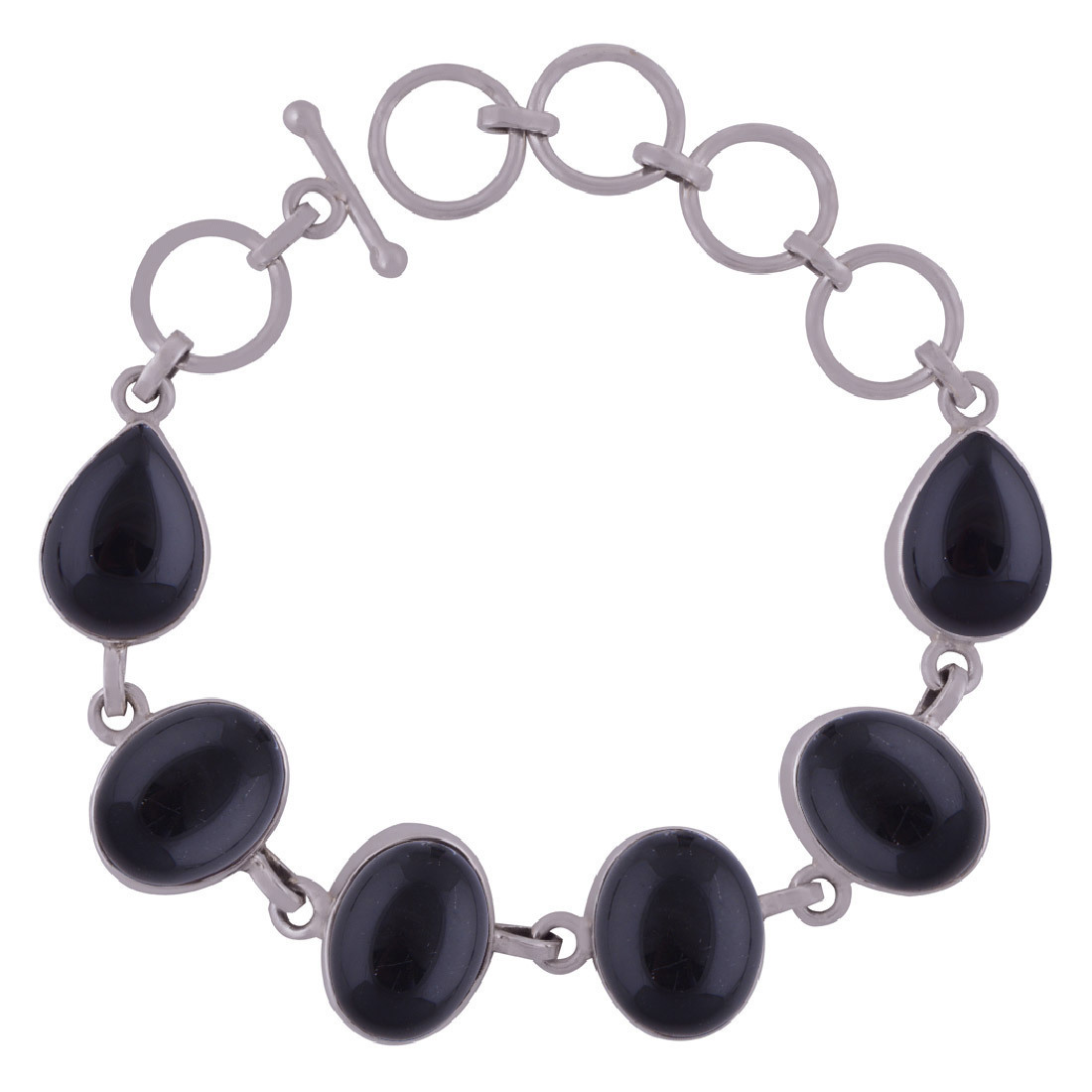 Amethyst Natural Gemstone 925 Sterling Solid Silver Oval/pear Cabochon Handmade Bracelet