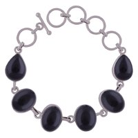 Amethyst Natural Gemstone 925 Sterling Solid Silver Oval/pear Cabochon Handmade Bracelet