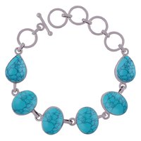 Amethyst Natural Gemstone 925 Sterling Solid Silver Oval/pear Cabochon Handmade Bracelet