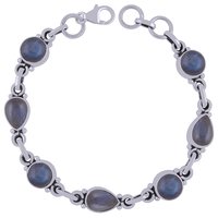 Black Onyx Natural Gemstone 925 Sterling Solid Silver Round/pear Cabochon Handmade Bracelet