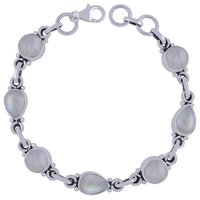 Black Onyx Natural Gemstone 925 Sterling Solid Silver Round/pear Cabochon Handmade Bracelet