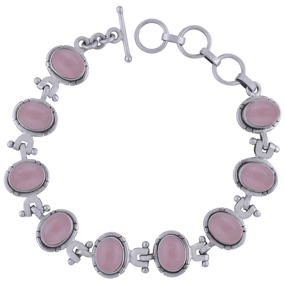 Multiple Natural Gemstone 925 Sterling Solid Silver Oval Cabochon Handmade Bracelet