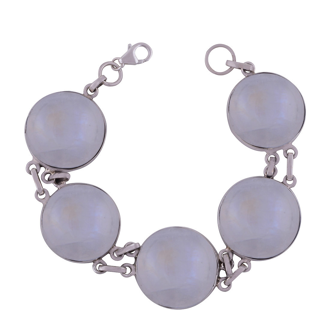 LABRADORITE NATURAL GEMSTONE 925 STERLING SOLID SILVER ROUND CABOCHON HANDMADE BRACELETLabradorite Natural Gemstone 925 Sterling Solid Silver Round Cabochon Handmade Bracelet